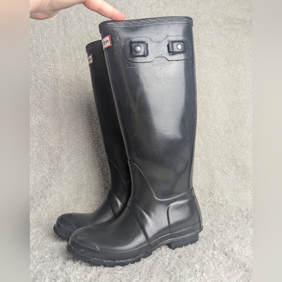 HUNTER High Black Rainboots Size 6 Women Waterproof - Picture 3 of 11